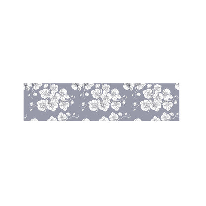 Drawing Orchid Pattern Print Bed Runner