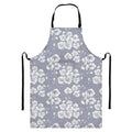 Drawing Orchid Pattern Print Bib Apron With Pocket