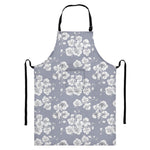 Drawing Orchid Pattern Print Bib Apron With Pocket