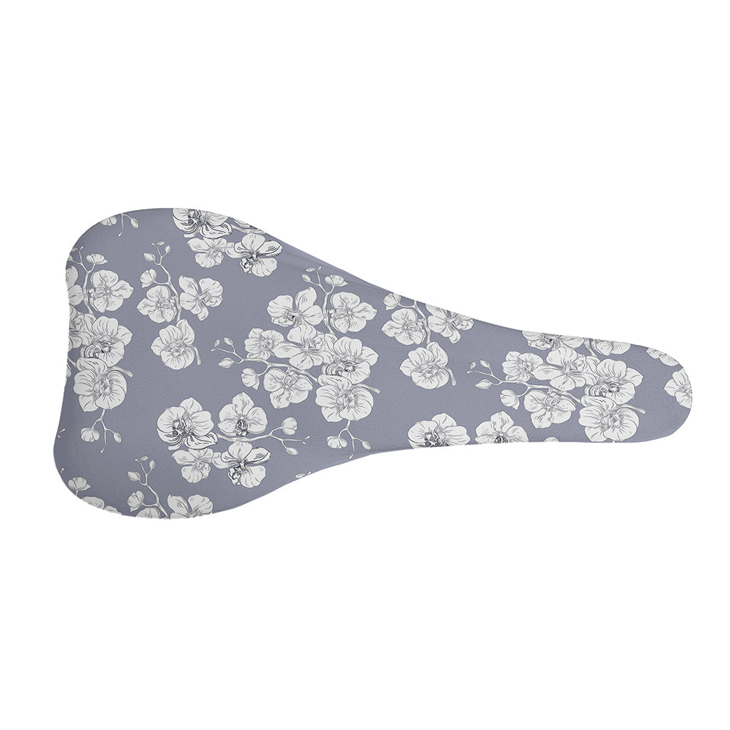 Drawing Orchid Pattern Print Bicycle Seat Cover