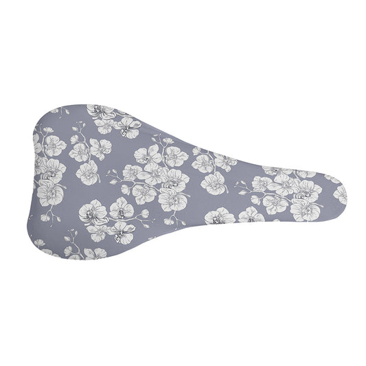 Drawing Orchid Pattern Print Bicycle Seat Cover