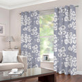 Drawing Orchid Pattern Print Dimout Grommet Curtains