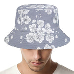 Drawing Orchid Pattern Print Bucket Hat