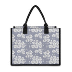 Drawing Orchid Pattern Print Canvas Tote Bag