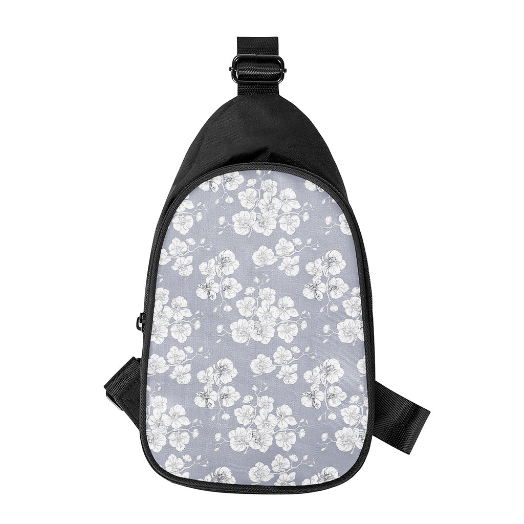 Drawing Orchid Pattern Print Chest Bag