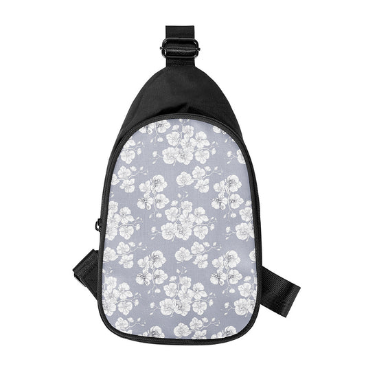 Drawing Orchid Pattern Print Chest Bag
