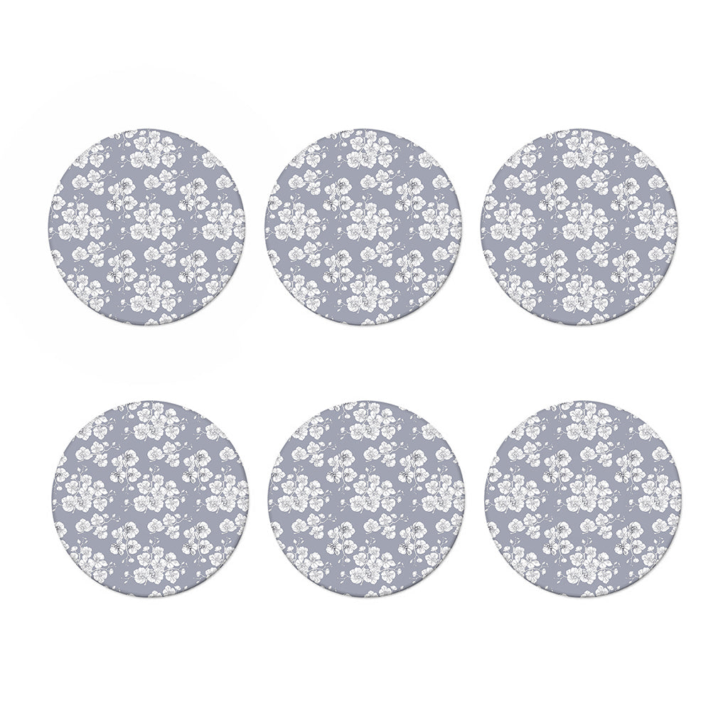 Drawing Orchid Pattern Print Coaster Set