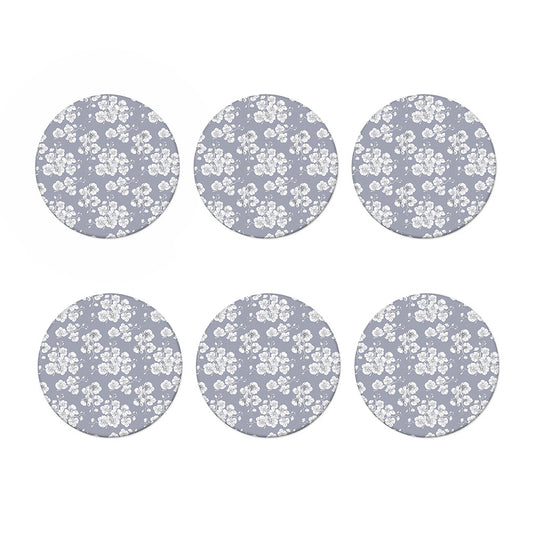 Drawing Orchid Pattern Print Coaster Set