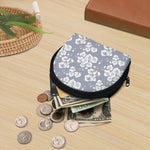 Drawing Orchid Pattern Print Coin Purse