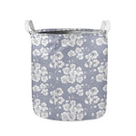Drawing Orchid Pattern Print Collapsible Laundry Basket