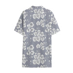 Drawing Orchid Pattern Print Cotton Hawaiian Shirt