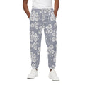 Drawing Orchid Pattern Print Cotton Sweatpants