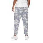 Drawing Orchid Pattern Print Cotton Pants