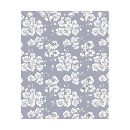 Drawing Orchid Pattern Print Curtain