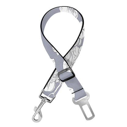 Drawing Orchid Pattern Print Dog Seat Belt