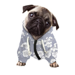 Drawing Orchid Pattern Print Dog Zip Up Hoodie