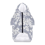 Drawing Orchid Pattern Print Dog Zip Up Hoodie