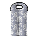 Drawing Orchid Pattern Print Double Neoprene Wine Tote