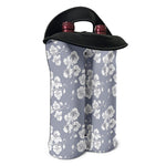 Drawing Orchid Pattern Print Double Neoprene Wine Tote