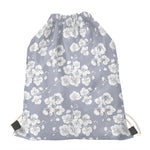 Drawing Orchid Pattern Print Drawstring Bag