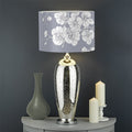 Drawing Orchid Pattern Print Drum Lamp Shade