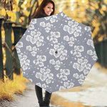 Drawing Orchid Pattern Print Foldable Umbrella