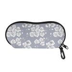 Drawing Orchid Pattern Print Glasses Case