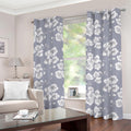 Drawing Orchid Pattern Print Grommet Curtains