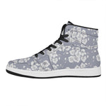 Drawing Orchid Pattern Print High Top Leather Sneakers