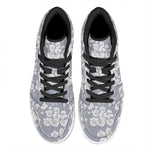 Drawing Orchid Pattern Print High Top Leather Sneakers