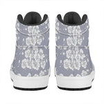 Drawing Orchid Pattern Print High Top Leather Sneakers