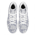 Drawing Orchid Pattern Print High Top Leather Sneakers
