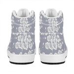 Drawing Orchid Pattern Print High Top Leather Sneakers