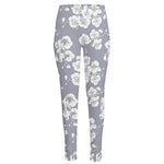 Drawing Orchid Pattern Print High-Waisted Pocket Leggings