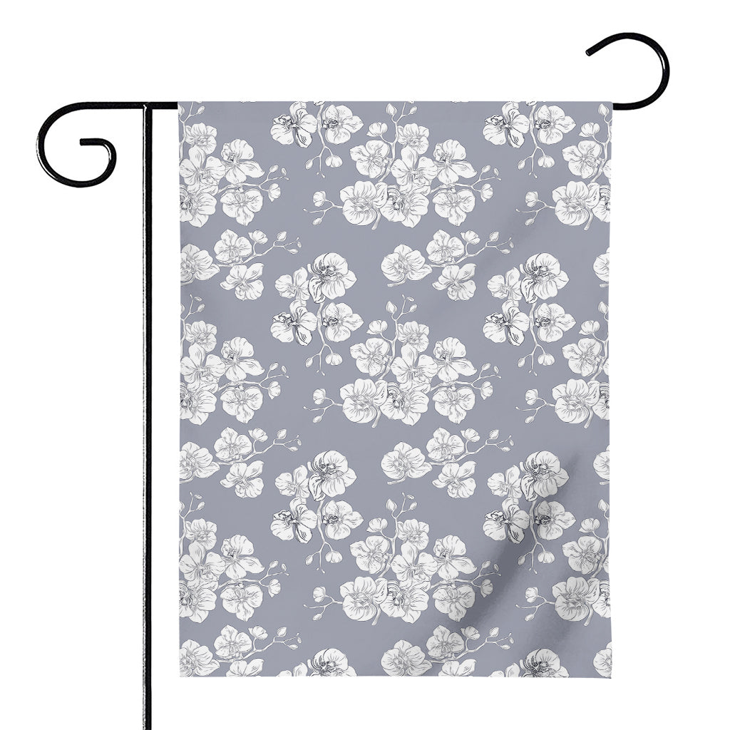 Drawing Orchid Pattern Print House Flag