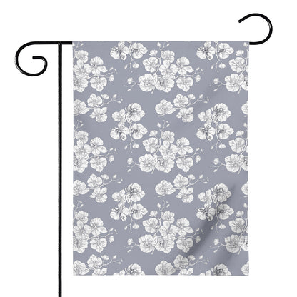 Drawing Orchid Pattern Print House Flag