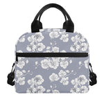 Drawing Orchid Pattern Print Insulated Lunch Bag
