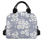 Drawing Orchid Pattern Print Insulated Lunch Bag