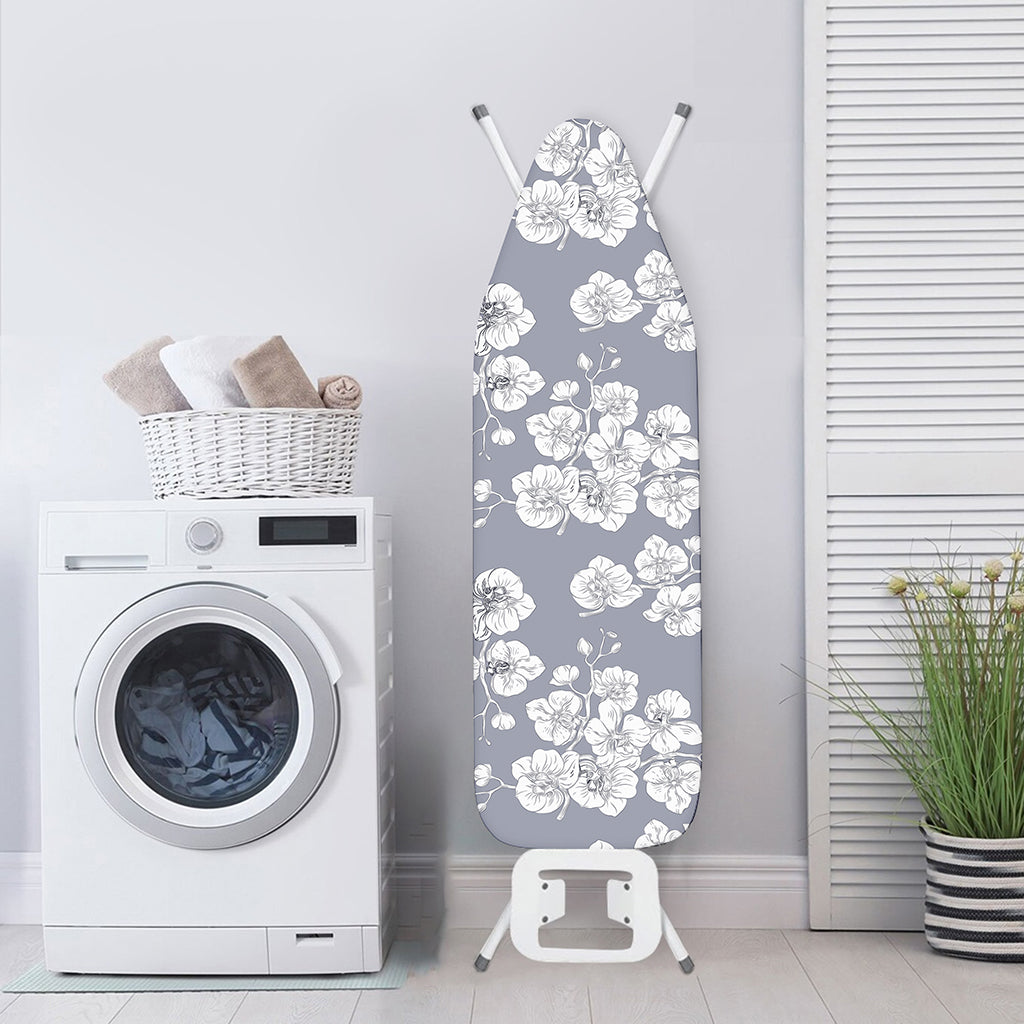 Drawing Orchid Pattern Print Ironing Board Cover