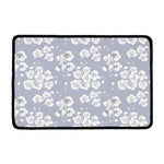 Drawing Orchid Pattern Print Kitchen Mat