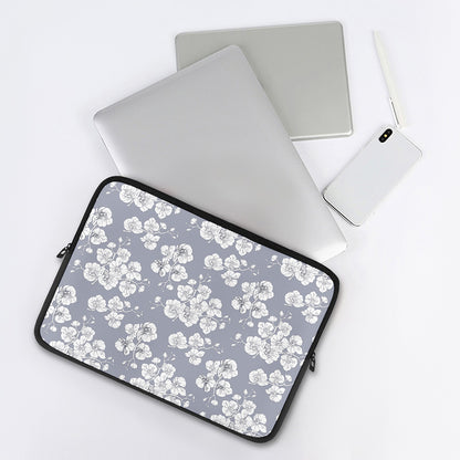 Drawing Orchid Pattern Print Laptop Sleeve