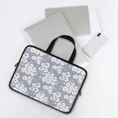 Drawing Orchid Pattern Print Laptop Sleeve With Handle