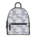 Drawing Orchid Pattern Print Leather Backpack