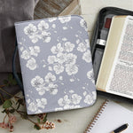 Drawing Orchid Pattern Print Leather Bible Cover