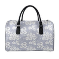 Drawing Orchid Pattern Print Leather Duffel Bag