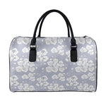 Drawing Orchid Pattern Print Leather Duffle Bag