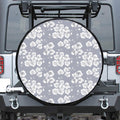 Drawing Orchid Pattern Print Leather Spare Tire Cover