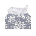Drawing Orchid Pattern Print Leather Tissue Box Cover