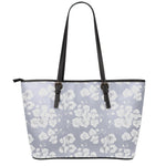Drawing Orchid Pattern Print Leather Tote Bag