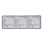 Drawing Orchid Pattern Print Long Kitchen Mat